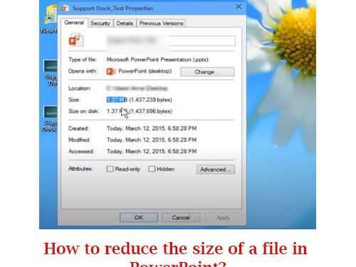 How to reduce the size of a file in PowerPoint